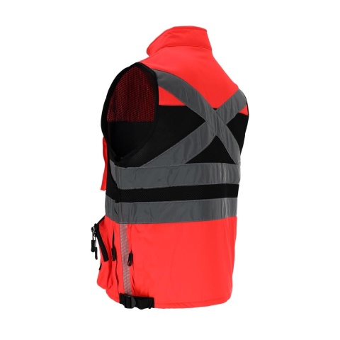 KAMIZELKA OSTRZEGAWCZA TYTAN WSTAWKI Z SIATKI, KIESZENIE, CZARNA