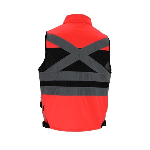 KAMIZELKA OSTRZEGAWCZA TYTAN WSTAWKI Z SIATKI, KIESZENIE, CZARNA