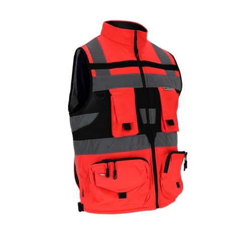 KAMIZELKA OSTRZEGAWCZA TYTAN WSTAWKI Z SIATKI, KIESZENIE, CZARNA