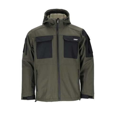KURTKA OCHRONNA TACTICAL GUARD SOFTSHELL BORON ZIELONO-CZARNA