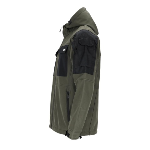 KURTKA OCHRONNA TACTICAL GUARD SOFTSHELL BORON ZIELONO-CZARNA