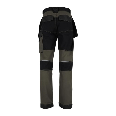 SPODNIE OCHRONNE DO PASA TERRA ZIELONO-CZARNE TACTICAL GUARD, WZMOCNIONA CZĘŚĆ KOLANOWA, KIESZENIE MONTERSKIE