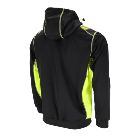 BLUZA OCHRONNA Z POLAREM WEWNĄTRZ, PASY ODBLASKOWE CZRNO-ZÓŁTA