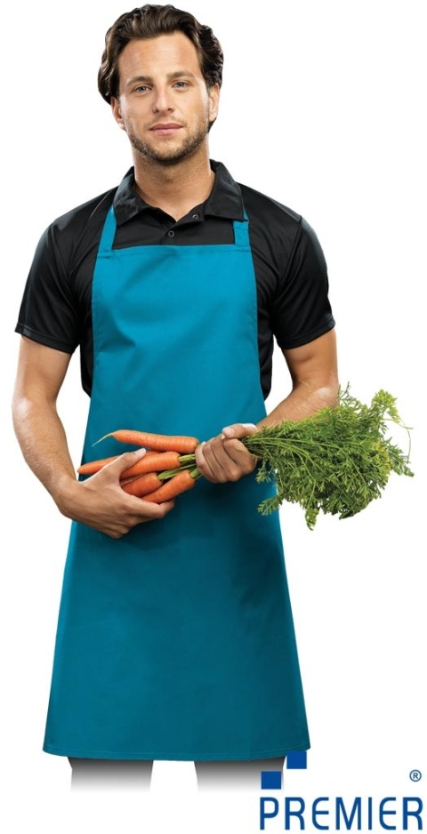 FARTUCH Z REGULACJĄ ZA POMOCĄ KLAMRY NIEBIESKI CYAN