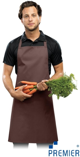 FARTUCH Z REGULACJĄ ZA POMOCĄ KLAMRY BRĄZOWY MOCCA