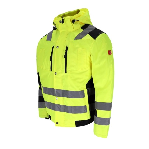 KURTKA OCHRONNA OCIEPLANA GLASGOW FLUO ŻÓŁTO-CZARNA