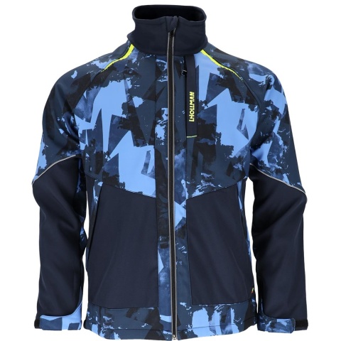 KURTKA OCHRONNA SOFTSHELL GRANATOWO-NIEBIESKO-ŻÓŁTA