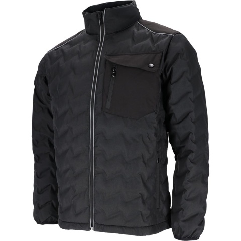 KURTKA PIKOWANA OCIEPLANA DISON MEMBRANA, ODBLASKI, CZARNA