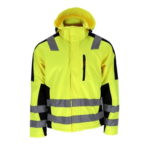 KURTKA OCHRONNA SOFTSHELL GLASGOW MEMBRANA FLUO ŻÓŁTO-CZARNA