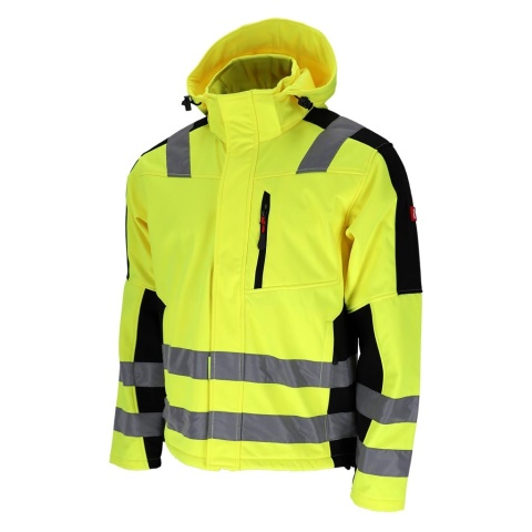 KURTKA OCHRONNA SOFTSHELL GLASGOW MEMBRANA FLUO ŻÓŁTO-CZARNA