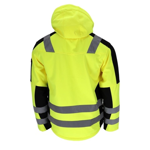 KURTKA OCHRONNA SOFTSHELL GLASGOW MEMBRANA FLUO ŻÓŁTO-CZARNA