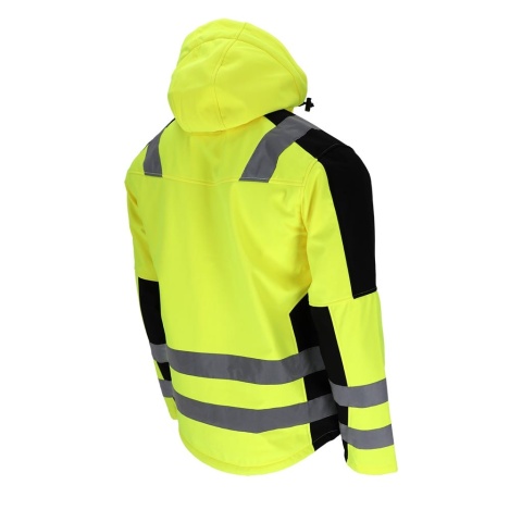 KURTKA OCHRONNA SOFTSHELL GLASGOW MEMBRANA FLUO ŻÓŁTO-CZARNA