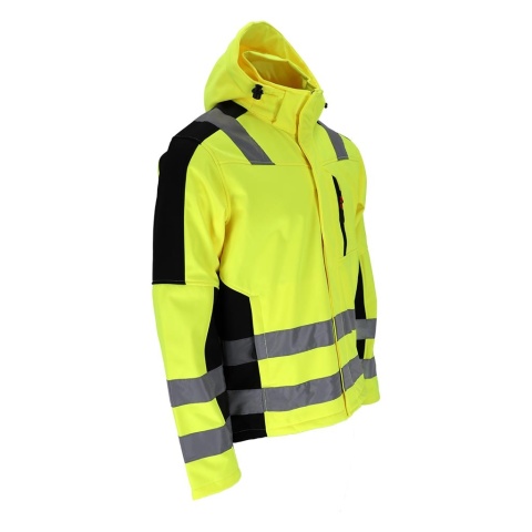 KURTKA OCHRONNA SOFTSHELL GLASGOW MEMBRANA FLUO ŻÓŁTO-CZARNA