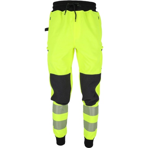 SPODNIE DRESOWE OSTRZEGAWCZE, DO PASA BREMMEN, FLUO, RIP-STOP, ZÓŁTO-CZARNE