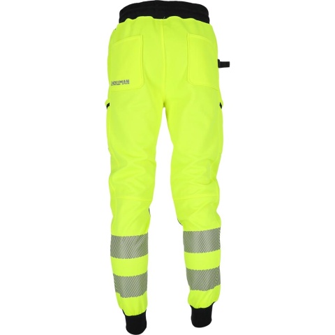 SPODNIE DRESOWE OSTRZEGAWCZE, DO PASA BREMMEN, FLUO, RIP-STOP, ZÓŁTO-CZARNE