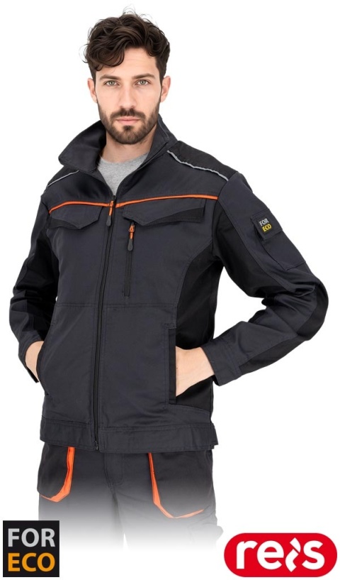 BLUZA OCHRONNA FORELASTIC ODBLASKOWE ELEMENTY SZARO-POMARAŃCZOWA