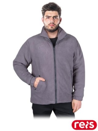BLUZA OCHRONNA OCIEPLANA Z POLARU - M - SZARY/STALOWY