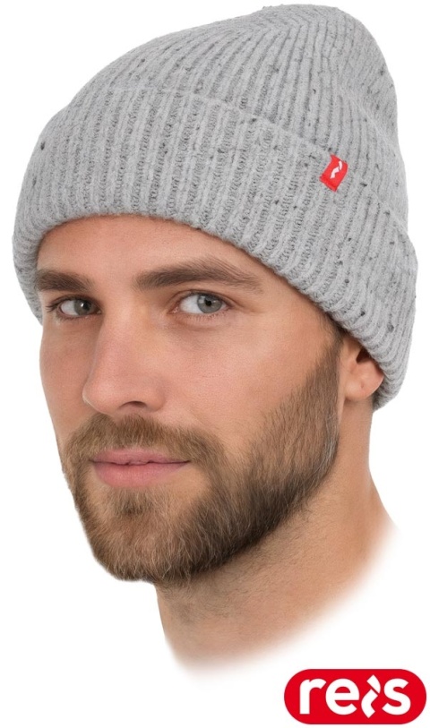 CZAPKA OCHRONNA OCIEPLANA ZIMOWA WYWIJANA HUB SZARO-CZARNA