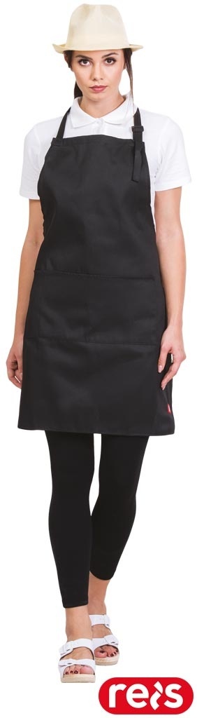 FARTUCH DO GASTRONOMII, DWIE KIESZENIE, CZARNY