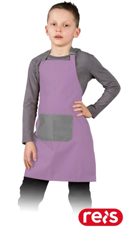 FARTUCH Z KIESZONKĄ DLA DZIECI FIOLETOWO-SZARY