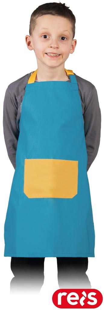 FARTUCH Z KIESZONKĄ DLA DZIECI NIEBIESKO-ŻÓŁTY