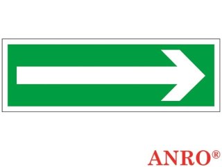 Znak ewakuacyjny „Kierunek do wyjścia drogi ewakuacji" ZNAK BEZPIECZEŃSTWA - 100x300 mm PŁYTA LUX samoprzylepna