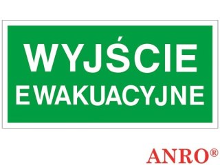 Znak ewakuacyjny „Wyjście ewakuacyjne" ZNAK BEZPIECZEŃSTWA - 200x400 mm PŁYTA LUX samoprzylepna