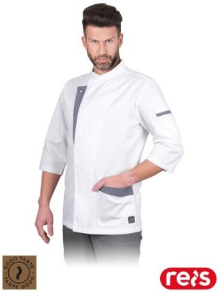 BLUZA KUCHARSKA OCHRONNA - S - BIAŁO-SZARY