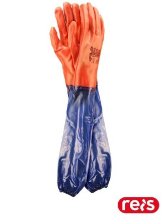 RĘKAWICE OCHRONNE - 10 (60 cm) - CZERWONO-FIOLETOWY