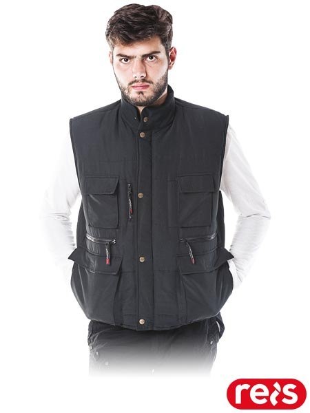 BEZRĘKAWNIK OCHRONNY OCIEPLANY - 2XL - CZARNY