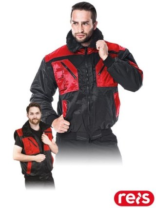 KURTKA OCHRONNA OCIEPLANA - 2XL - CZARNO-CZERWONY