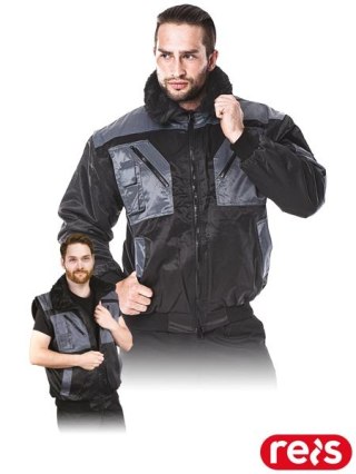 KURTKA OCHRONNA OCIEPLANA - 2XL - CZARNO-SZARY