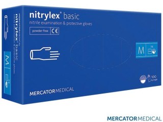 RĘKAWICE NITRYLOWE 8% VAT BEZPUDROWE NITRYLEX BASIC 100SZT TEKSTURA NA PALCACH, MEDYCZNE, FRYZJERSKIE, L