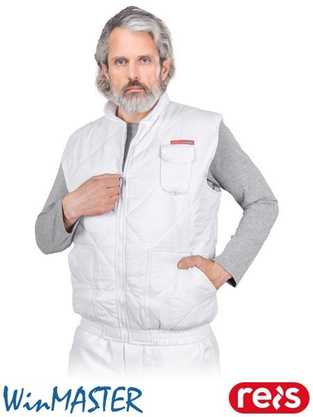 BEZRĘKAWNIK OCHRONNY OCIEPLANY - 2XL - BIAŁY