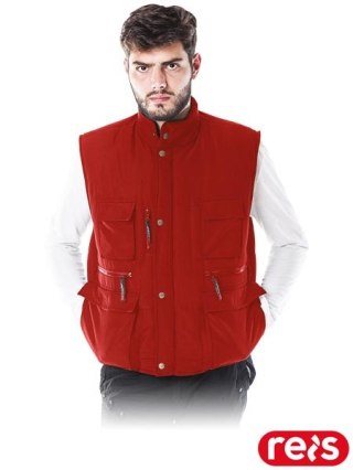 BEZRĘKAWNIK OCHRONNY OCIEPLANY - 2XL - CZERWONY