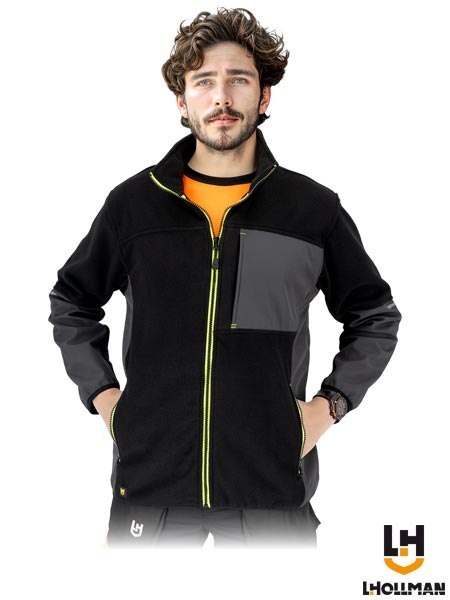 BLUZA OCHRONNA Z POLARU - L - CZARNO-ŻÓŁTY