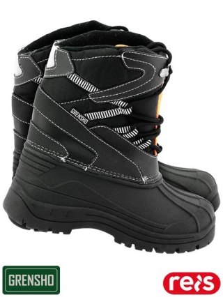 BUTY ZIMOWE - 41 - CZARNO-POMARAŃCZOWY