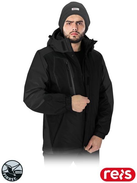KURTKA OCHRONNA OCIEPLANA - 2XL - CZARNO-CZARNY