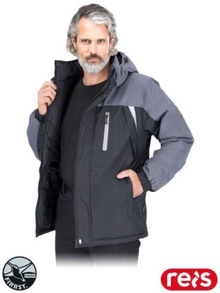 KURTKA OCHRONNA OCIEPLANA - 2XL - CZARNO-SZARY
