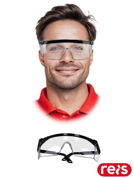 OKULARY OCHRONNE - uni - TRANSPARENTNO-CZARNY
