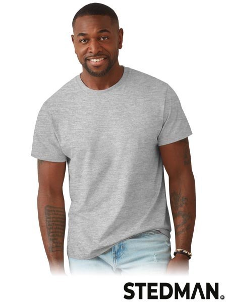 T-SHIRT MĘSKI - S - SZARY HEATHER