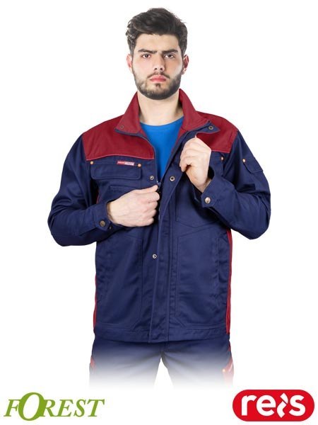 BLUZA OCHRONNA - M - GRANATOWO-CIEMNOCZERWONY