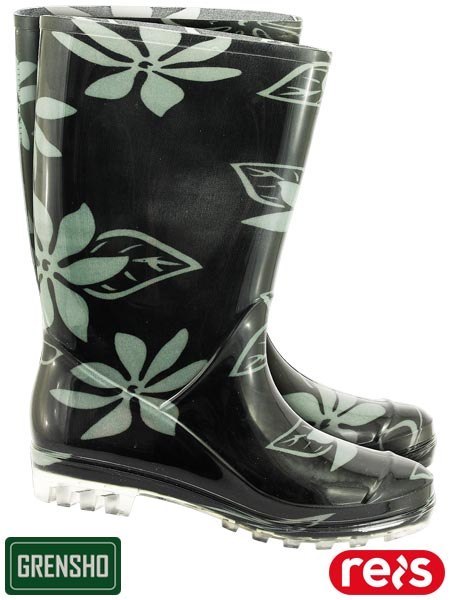 BUTY Z PCV - 36 - CZARNO-SZARY