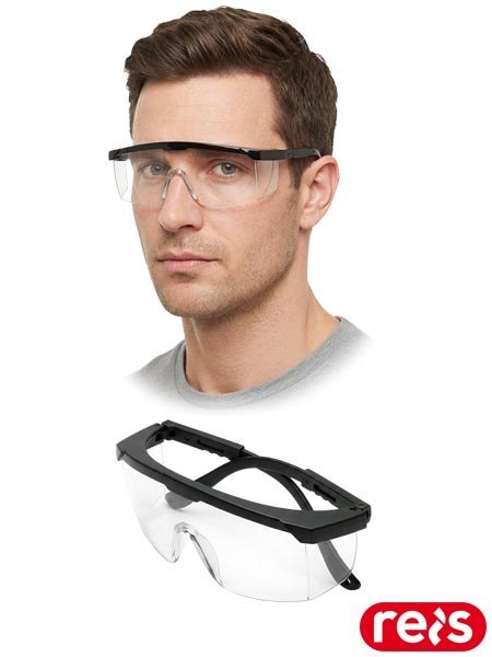 OKULARY OCHRONNE - uni - TRANSPARENTNO-CZARNY
