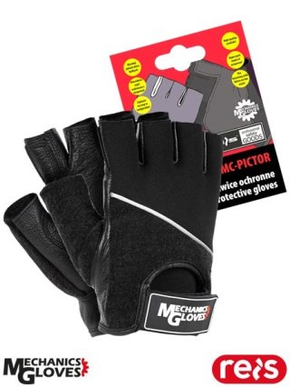 RĘKAWICE OCHRONNE - L - CZARNO-SZARY Pictor Mechanics Gloves