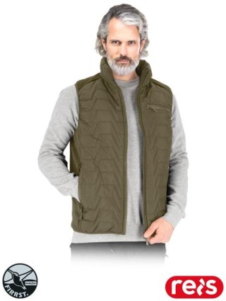 BEZRĘKAWNIK OCHRONNY OCIEPLANY - 2XL - CIEMNOZIELONY