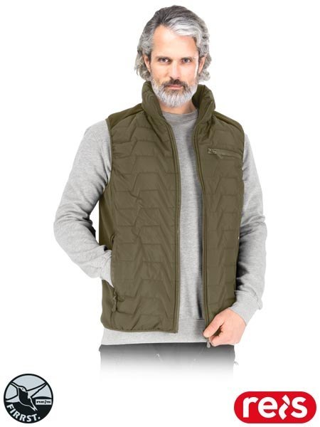 BEZRĘKAWNIK OCHRONNY OCIEPLANY - 2XL - CIEMNOZIELONY