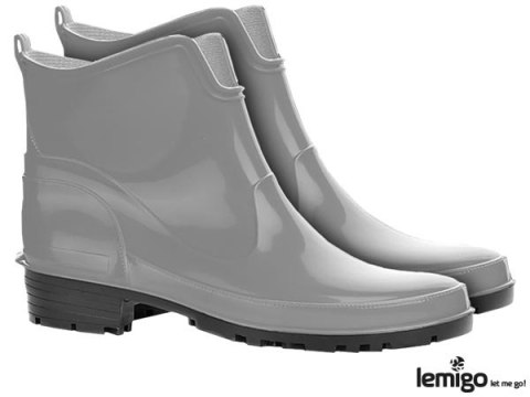 BUTY Z PCV - 37 - SZARY/STALOWY
