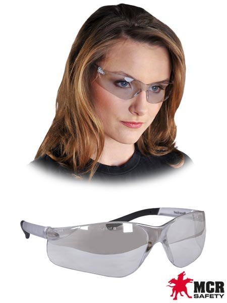 OKULARY OCHRONNE - LUSTRZANO TRANSPARENTNO-CZARNE