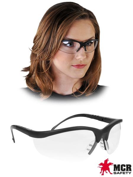 OKULARY OCHRONNE - TRANSPARENTNO-CZARNY